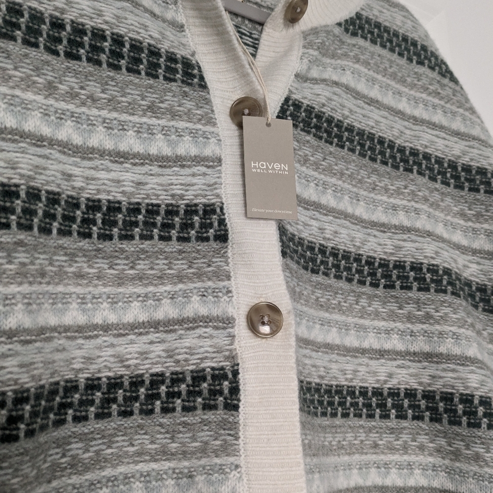 NWT Haven Well Within Wool Blend Fair Isle Cardigan - Picture 4 of 8